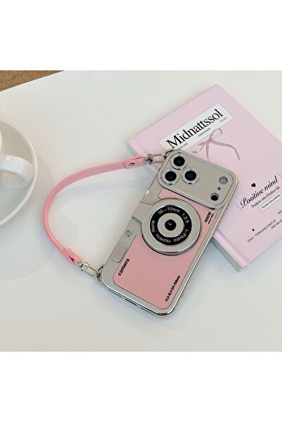 Generic Case compatible with iphone 17 Pro max back cover，Polaroid camera design with attached phone strap