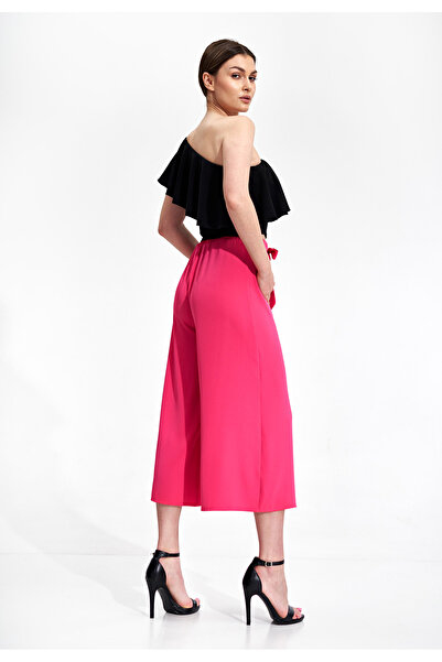 Figl Women's culottes - elegant pink pants for women M860 size XL