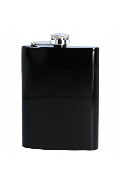 zola Metal pocket bottle, for strength, 240 ml, 13.5 x 8.5 x 1.5 cm, black