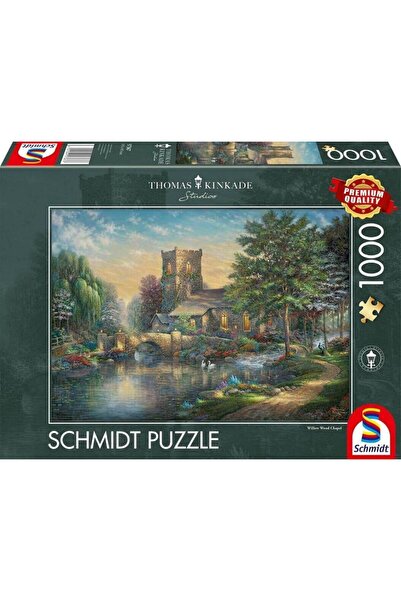 Schmidt Puzzle Schmidt: Thomas Kinkade - Capela din lemn de salcie, 1000 piese