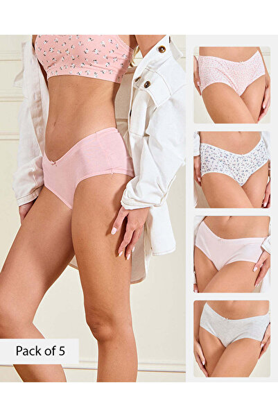 REDTAG Women Assorted Boyleg Brief Set (Pack of 5)