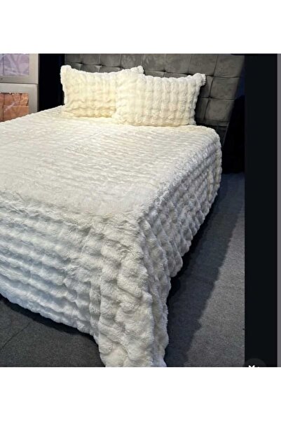 YÜNTEKS Merinos Diamond Fur Comforter Set, Double Size Quilt Set (220X240)