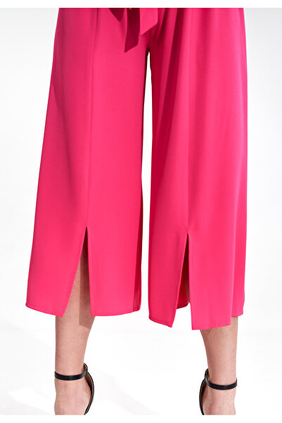 Figl Women's culottes - elegant pink pants for women M860 size XL