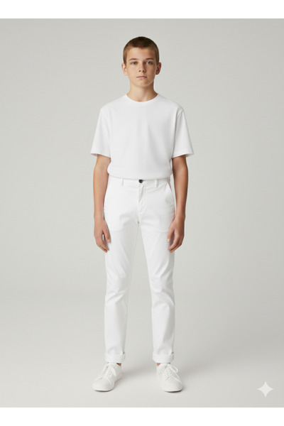 rois Boys' Stretch White Pants