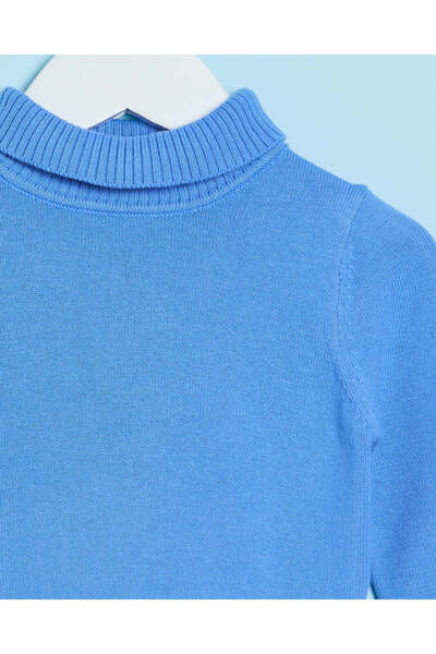 REDTAG Infant Girls Blue High Neck Pullover