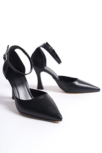Gökhan Talay Jany Black Skin Medium Heels (8 cm) Classic Heels Shoes
