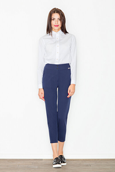 Figl Elegant women's trousers made of navy blue fabric M529 size M