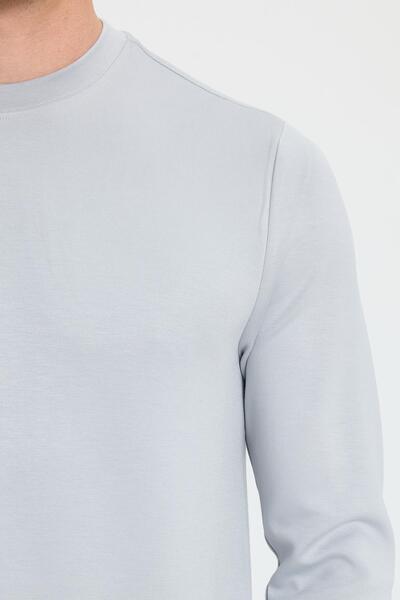 Tudors Ανδρικό φούτερ με μακρύ μανίκι με λαιμόκοψη σε γκρι χρώμα