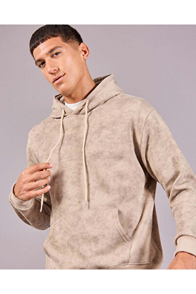 REDTAG Men Beige Printed Sweatshirt