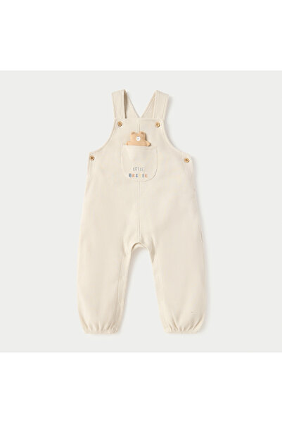 Juniors Solid T-shirt and Waffle Textured Dungaree Set