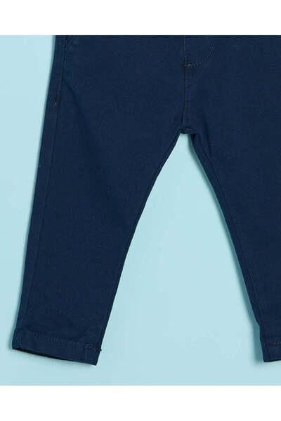 REDTAG Infant Boys Navy Casual Trouser With Braided Belt