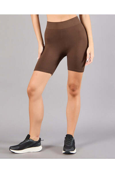 REDTAG Women Brown Seamless Active Shorts