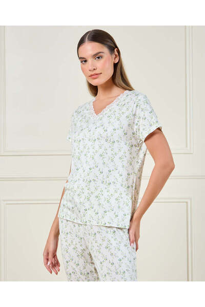 REDTAG Women White Printed Pyjama Set (2 Piece)