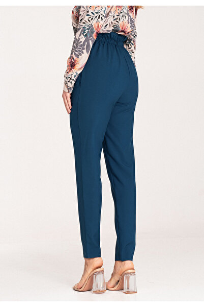 Figl Elegant women's high-waisted trousers - M1072 Navy blue size M