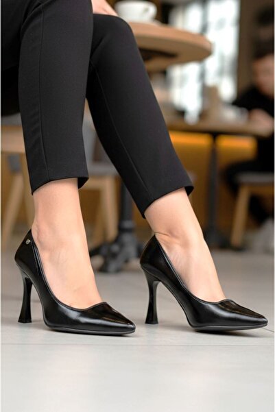 Gökhan Talay Odette Flexible Soft Non-Slip Sole (10 cm) Black Patent Leather Women's Heeled Shoes