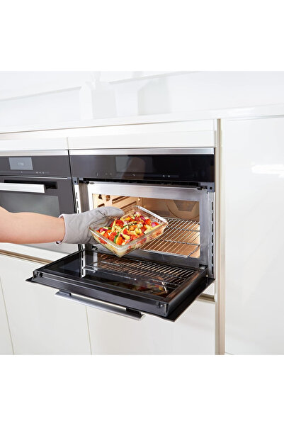 EMSA AMBALAJ EMSA Clip & Close 3 L Glass Food Storage Container, Rectangular, 100% Leakproof