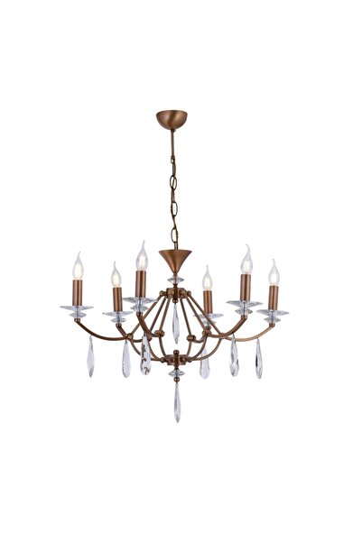 Avonni AV-35004-6E Eskitme Kaplama Modern Avize E27 Metal Cam 65cm