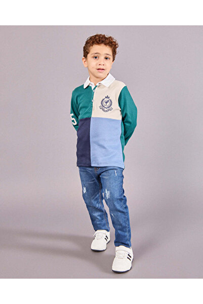 REDTAG Boys Multicolour Long Sleeve Polo Shirt