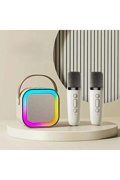 OEM Portable Speaker with 2 Microphones, RGB LED Lights, Bluetooth, High Quality Sound, Ideal for Karaok