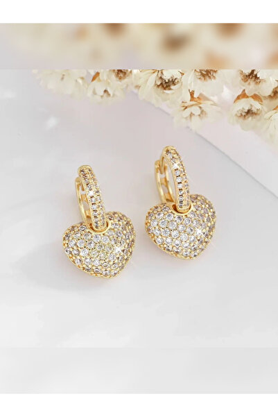OEM "Shining Heart" Earrings – 18K Gold Plated with Cubic Zirconium Crystals