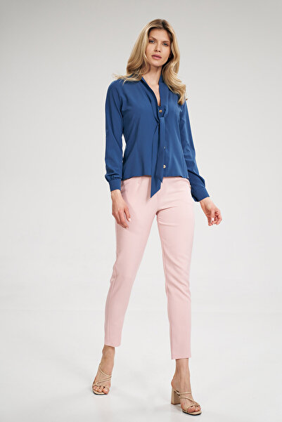 Figl Elegant women's trousers with buttons, pink M696, size S