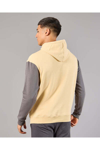 REDTAG Men Beige Play Station Hooded Sweatshirt