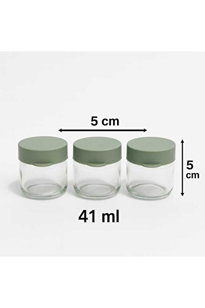 CKM silikon 3’lü Mini Cam Kavanoz – 41 ml – Silikon Kapaklı – Mama, , Reçel v...