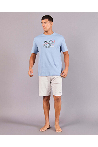 REDTAG Men Blue And White Printed Pyjama Set (2 Piece)