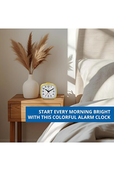 Orpat Beep Alarm Clock – Yellow – Small (7.18 x 3.3 x 6.8 cm) – Analog – Battery Operated