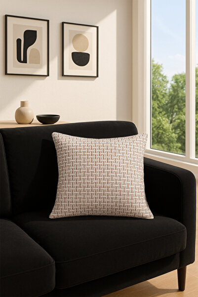 Premier Home Jakar Throw Pillow Cover Beige Brown V1 45X45