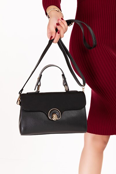 Gondol Women's Stylish Hand and Shoulder Bag Ct.1015 Black