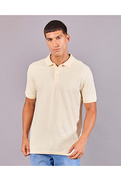 REDTAG Men Ecru Basic Polo Shirt