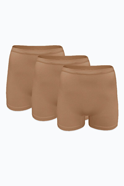 Malabadi Women's 3-Pack Cappuccino Invisible Non-Marking Modal High Waist Boxer 3m108