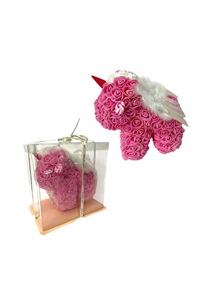 OEM Aranjament floral de săpun în formă de unicorn, roz, 20 cm