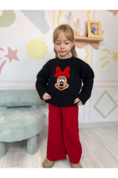 YİGİT BUTİK Character Patterned Knitwear Girl's Set