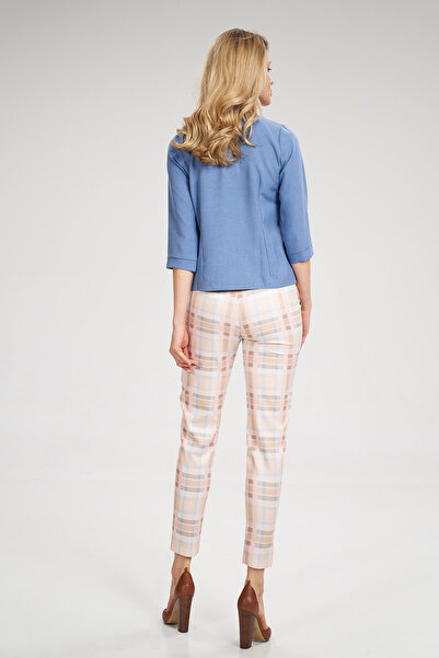 Figl Elegant women's trousers with buttons - women's checked trousers M696 size L