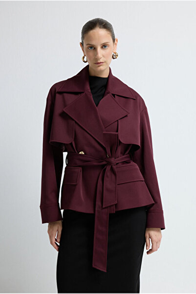 adL Düğmeli Kısa Trençkot