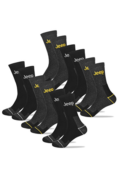 Jeep Men's Cotton Socks, Jeep, Logo, Yellow, set of 6 pairs
