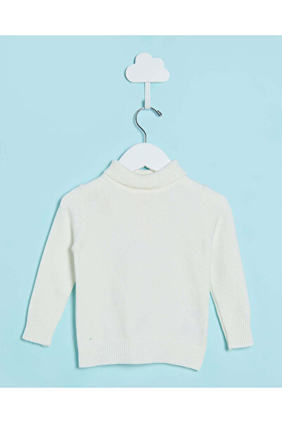 REDTAG Infant Girls White High Neck Pullover