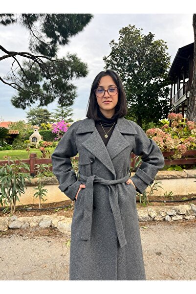 VAZIRADK Double Button Belted Cashmere Coat