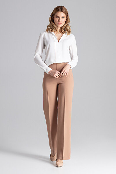 Figl Women's suit trousers - brown wide leg trousers M657 size XL