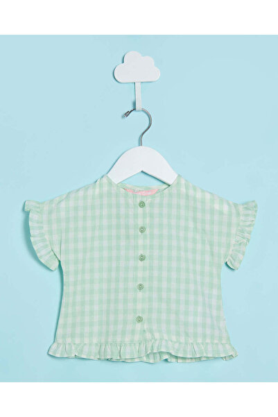 REDTAG بلوزة خضراء منقوشة للبنات الرضع