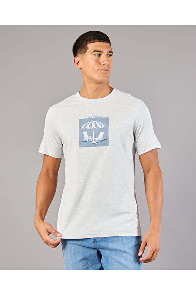 REDTAG Men White Printed Basic T-Shirt