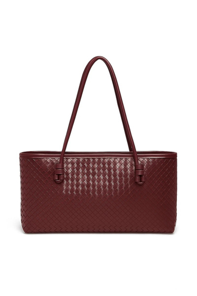 Zuna Studio Geantă de umăr pentru femei Melie Burgundy, lungă, cu detaliu tri...