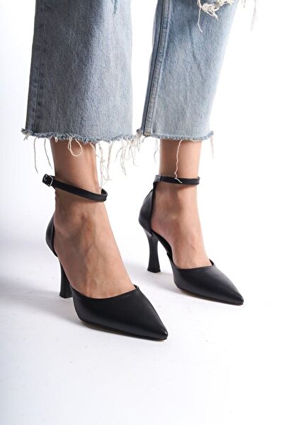 Gökhan Talay Jany Black Skin Medium Heels (8 cm) Classic Heels Shoes