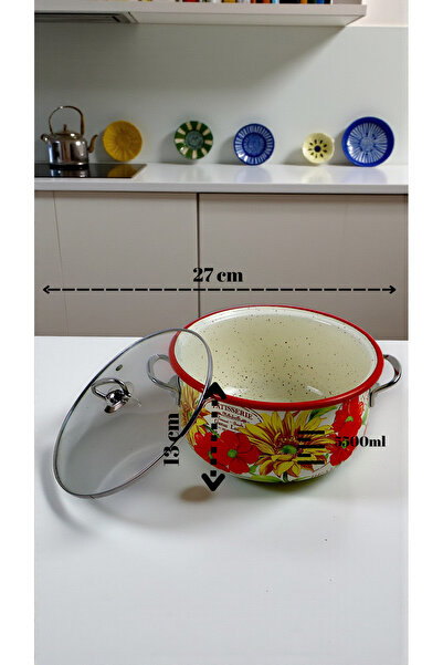 İnci Emaye 26 No. Enamel Cookware & Fryer, Serving, Dining, Camping, Picnic, Dowry