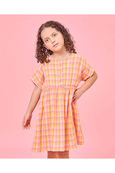 REDTAG Girls Multicolour Checkered Dress