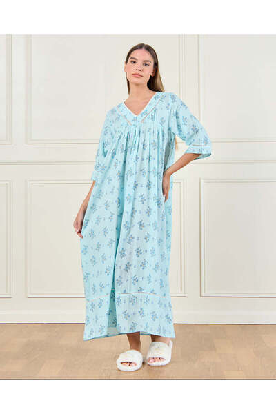 REDTAG قميص نوم نسائي أزرق مطبوع بالكامل