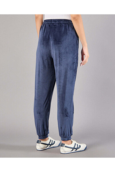 REDTAG Women Navy Plain Jogger Pants