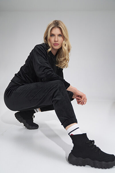 Figl Women's velvet sweatpants - Black velvet women's M762 size L